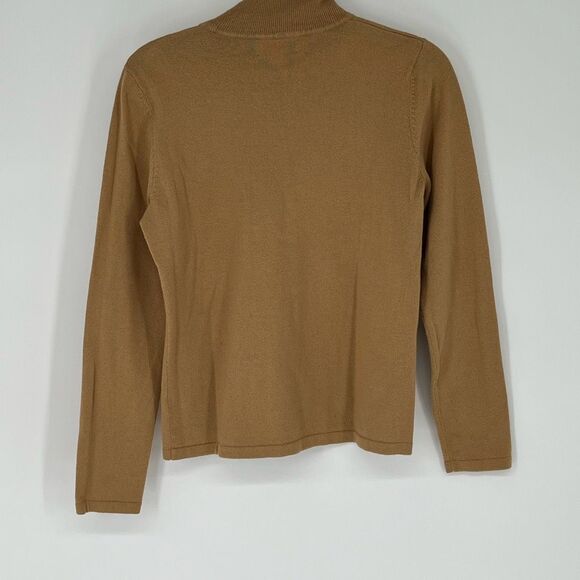 LAUREN RALPH LAUREN Women’s Turtleneck Sweater M Tan Merino Wool Cotton Blend - Picture 8 of 12